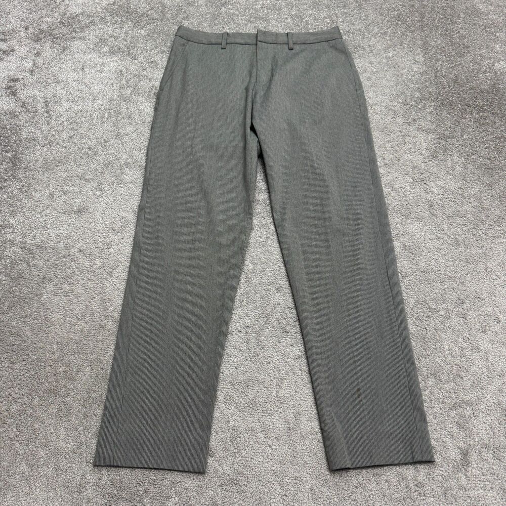 A/X Armani Exchange European Fabric Dress Pants Mens 31R Gray Pinstriped Slacks